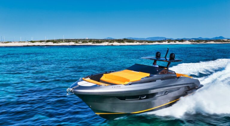 Daytona 50 vessel that is being showcased at the Valencia Boat Show by Xiram Nautica